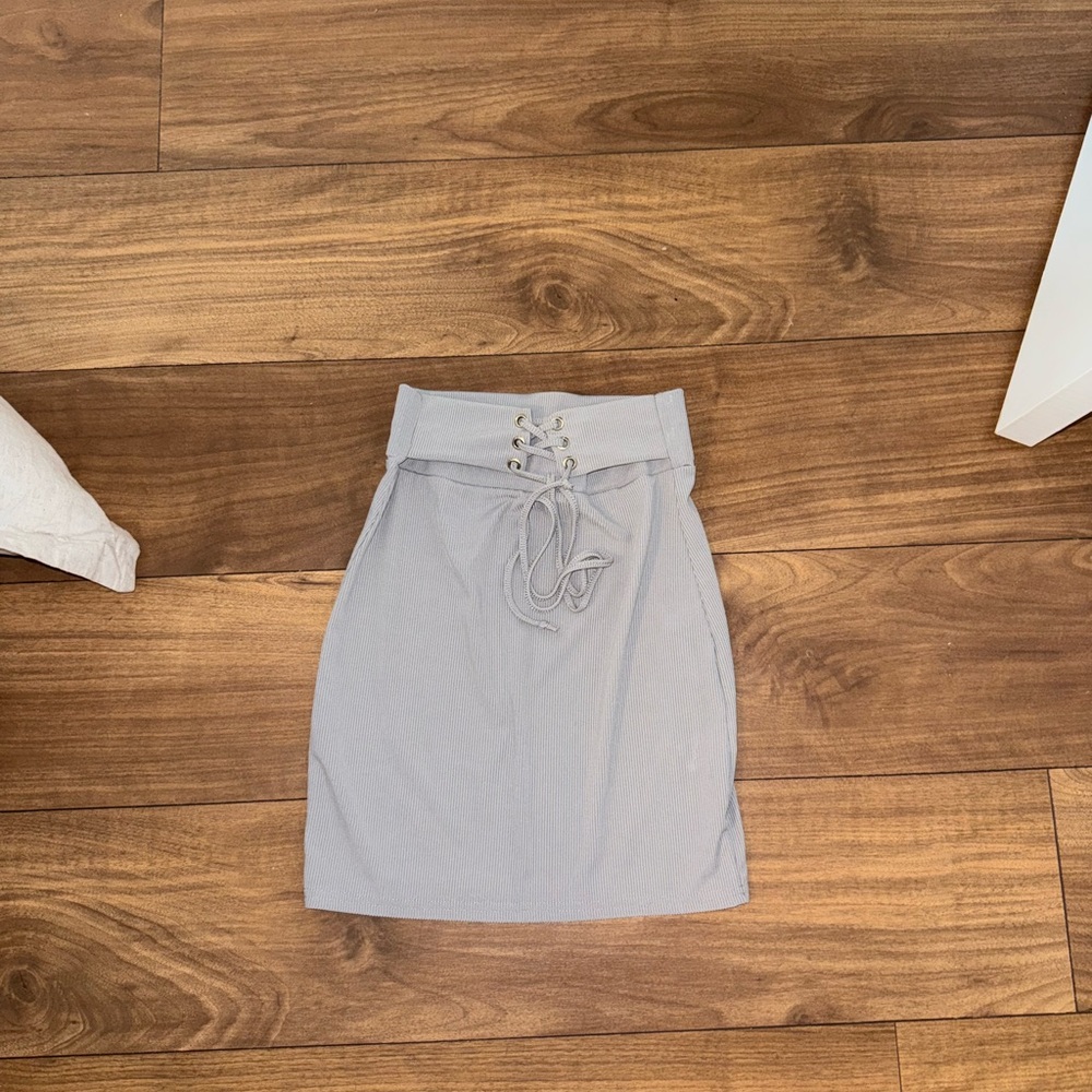 Missguided Gray Embellished Mini Pencil Skirt